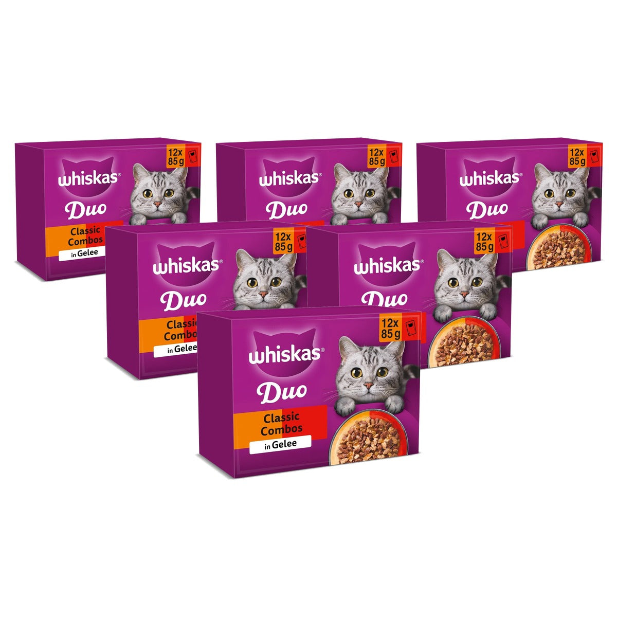 Whiskas Duo natvoer kattenvoer Classic Combo in gelei 12 x 85 g - 6-pack