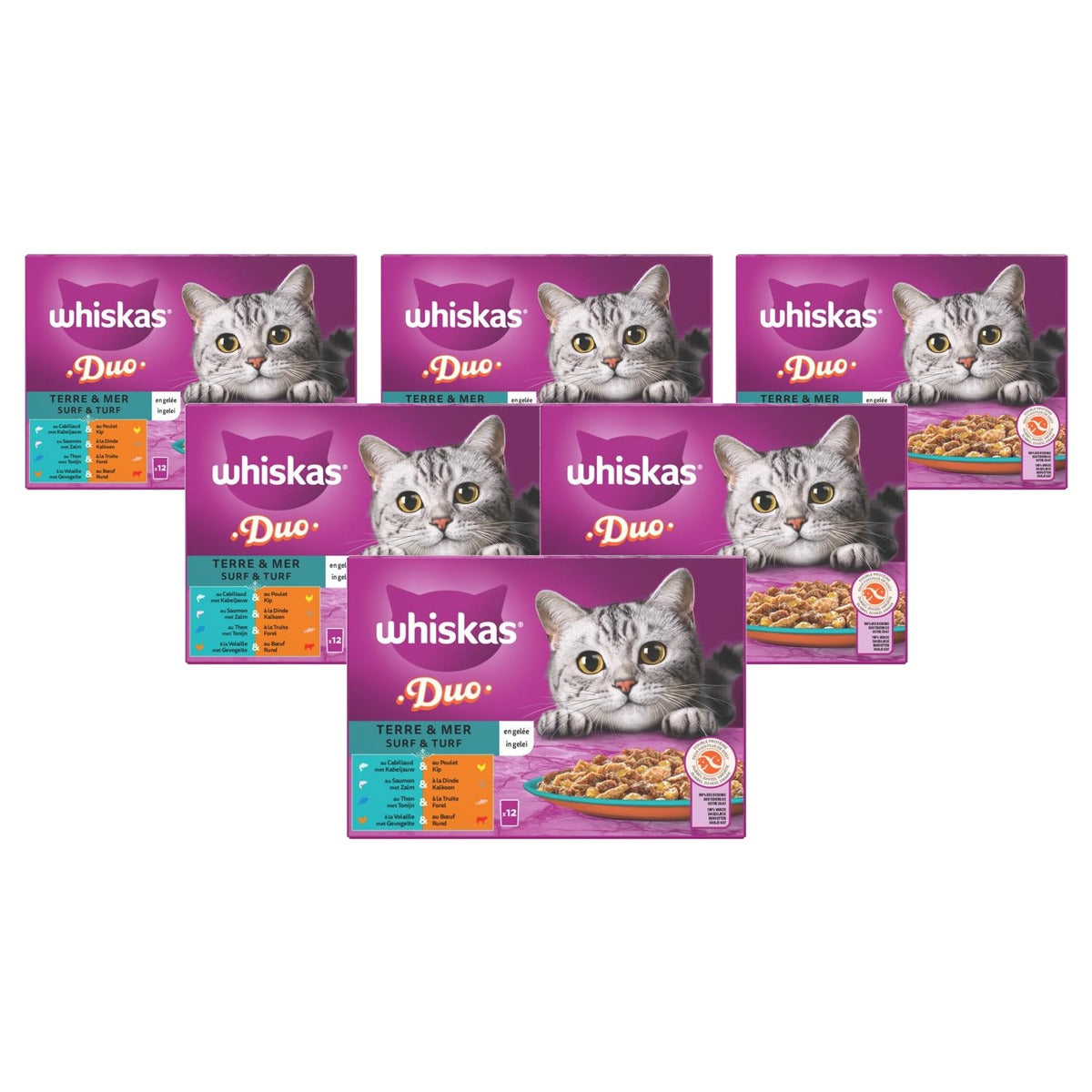 Whiskas Duo Land & Zee natvoer kattenvoer 12 x 85 g - 6-pack