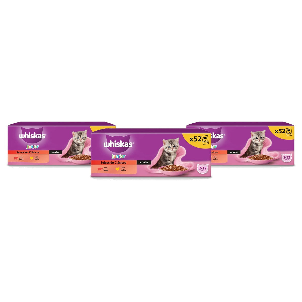 Whiskas Junior Classic natvoer kattenvoer 52 x 85 g - 3-pack