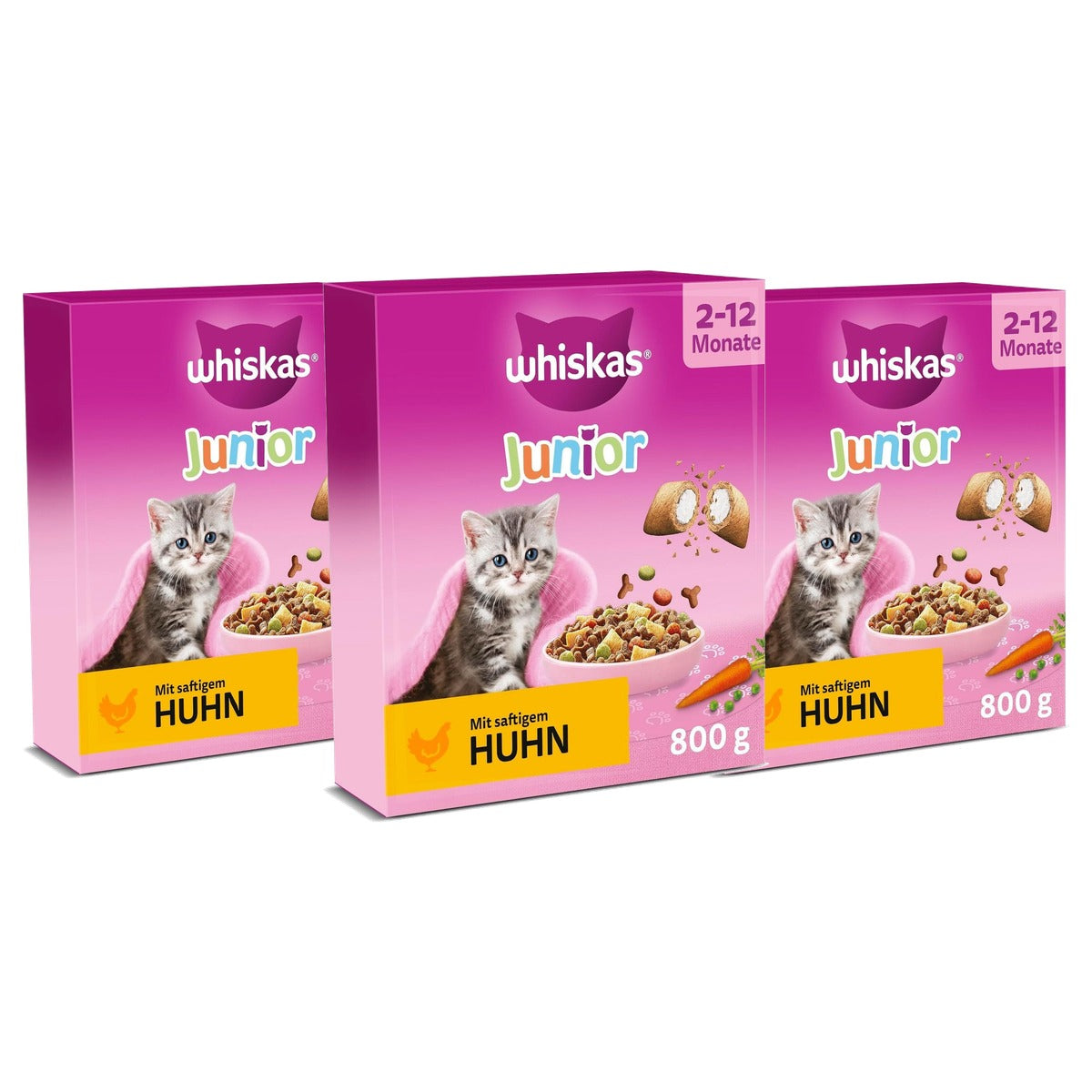 Whiskas Junior droogvoer kat kip 5 x 800 g - 3-pack