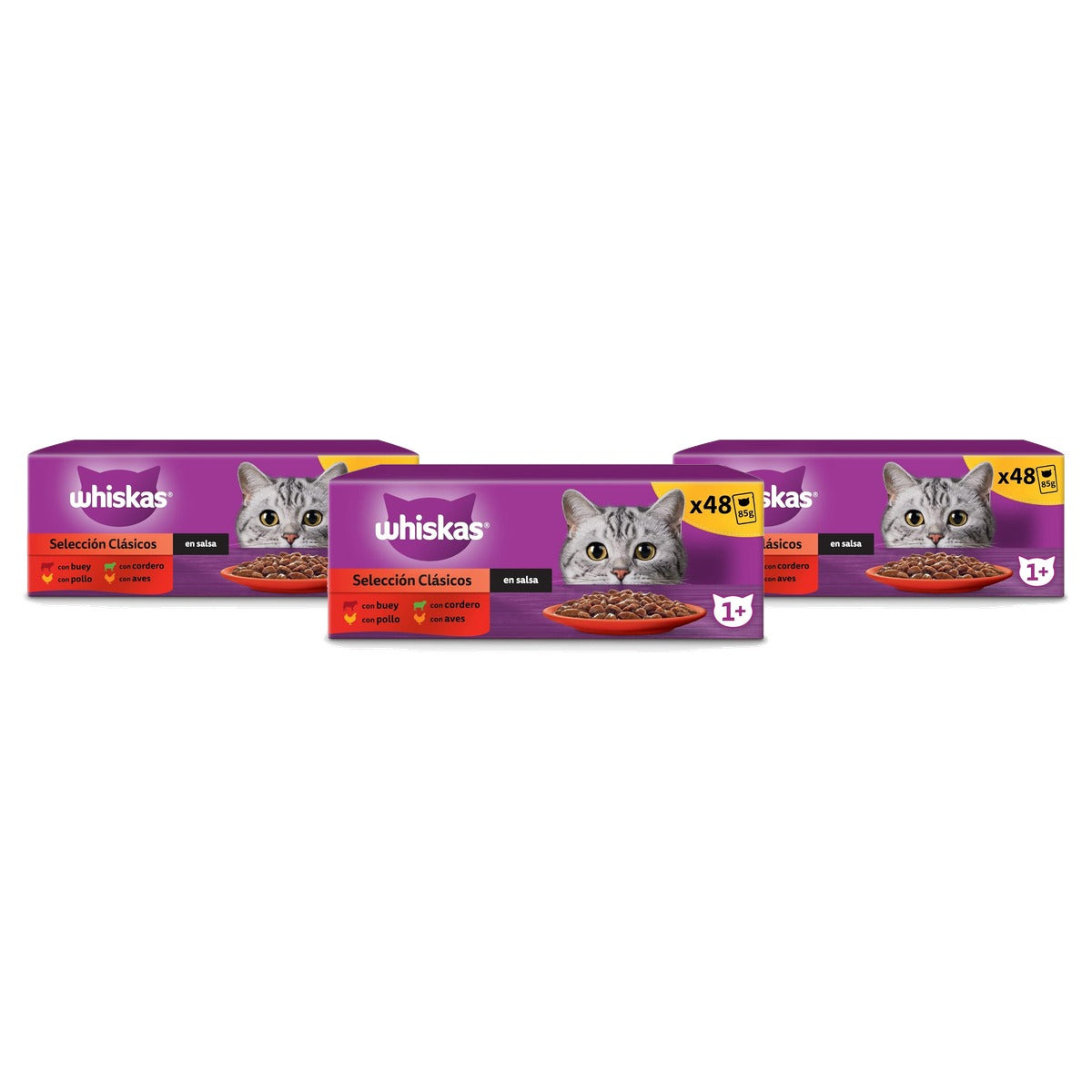 Whiskas Klassieke Selectie natvoer kattenvoer saus 4 x 12 x 85 g - 3-pack