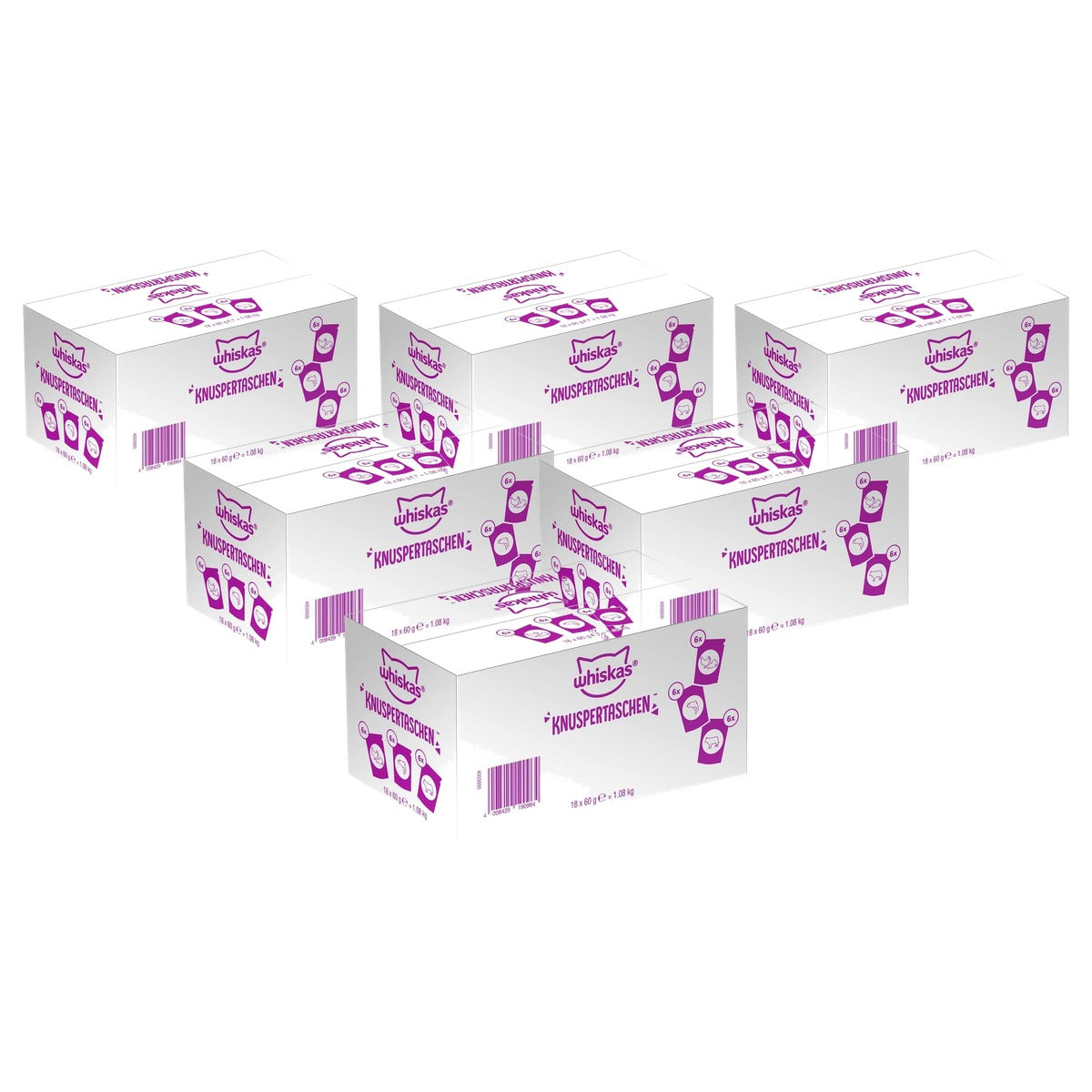Whiskas Knuspertaschen kattensnack mix 18 stuks - 6-pack