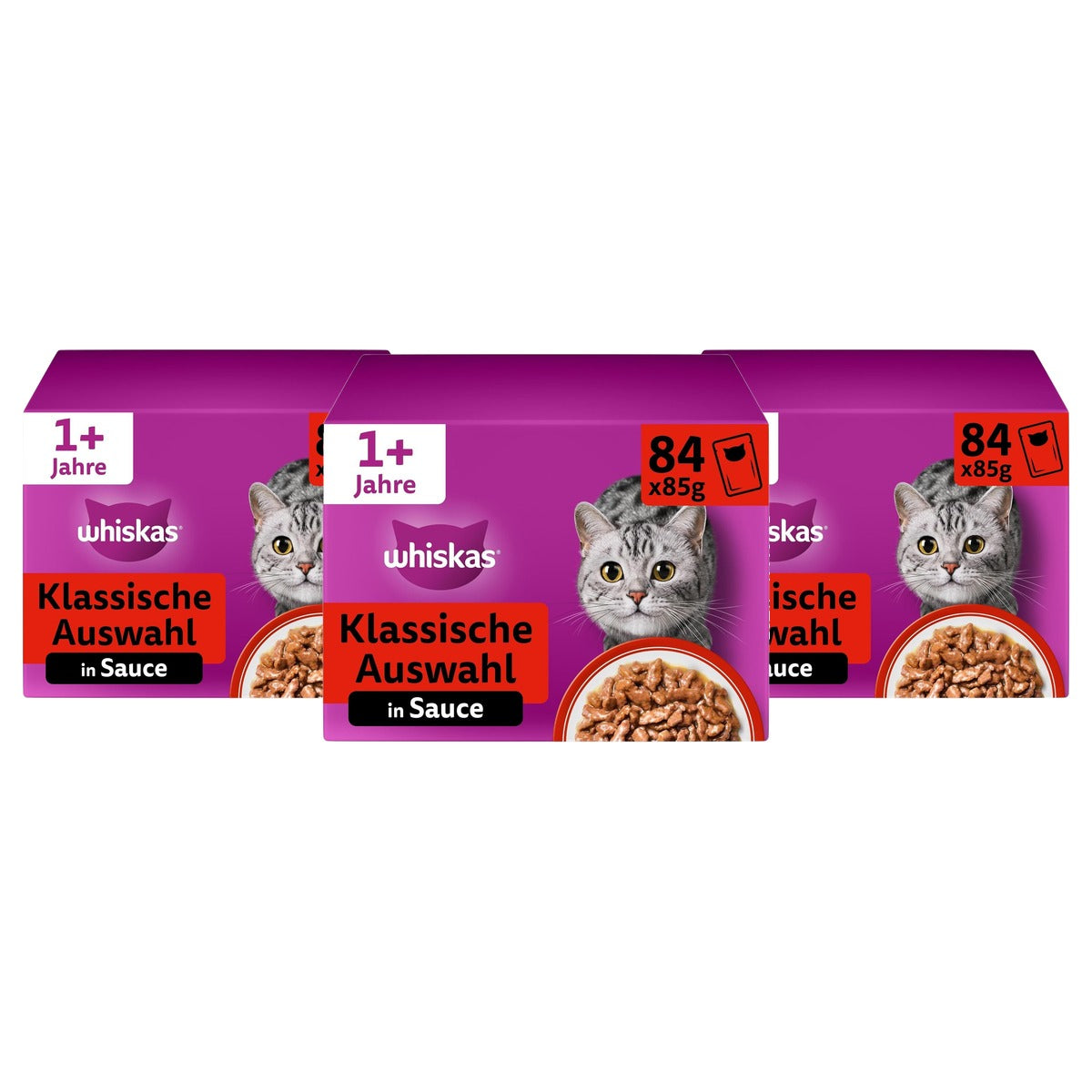 Whiskas natvoer kattenvoer klassieke selectie 84 x 85 g - 3-pack