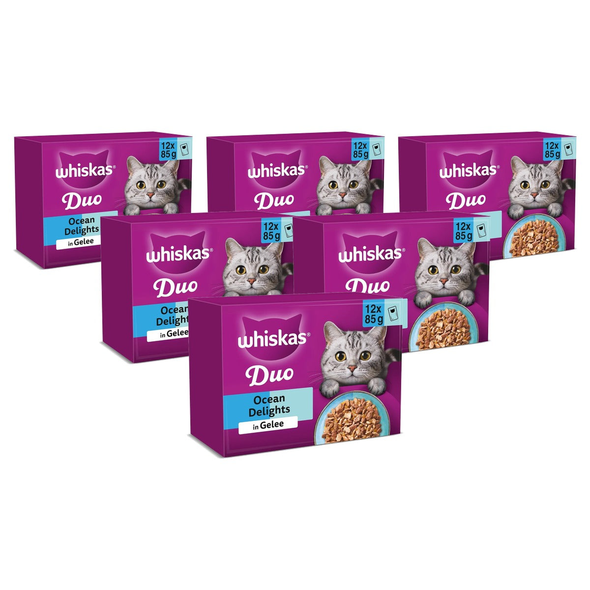 Whiskas Ocean Delights Duo natvoer kattenvoer in gelei 12 x 85 g - 6-pack