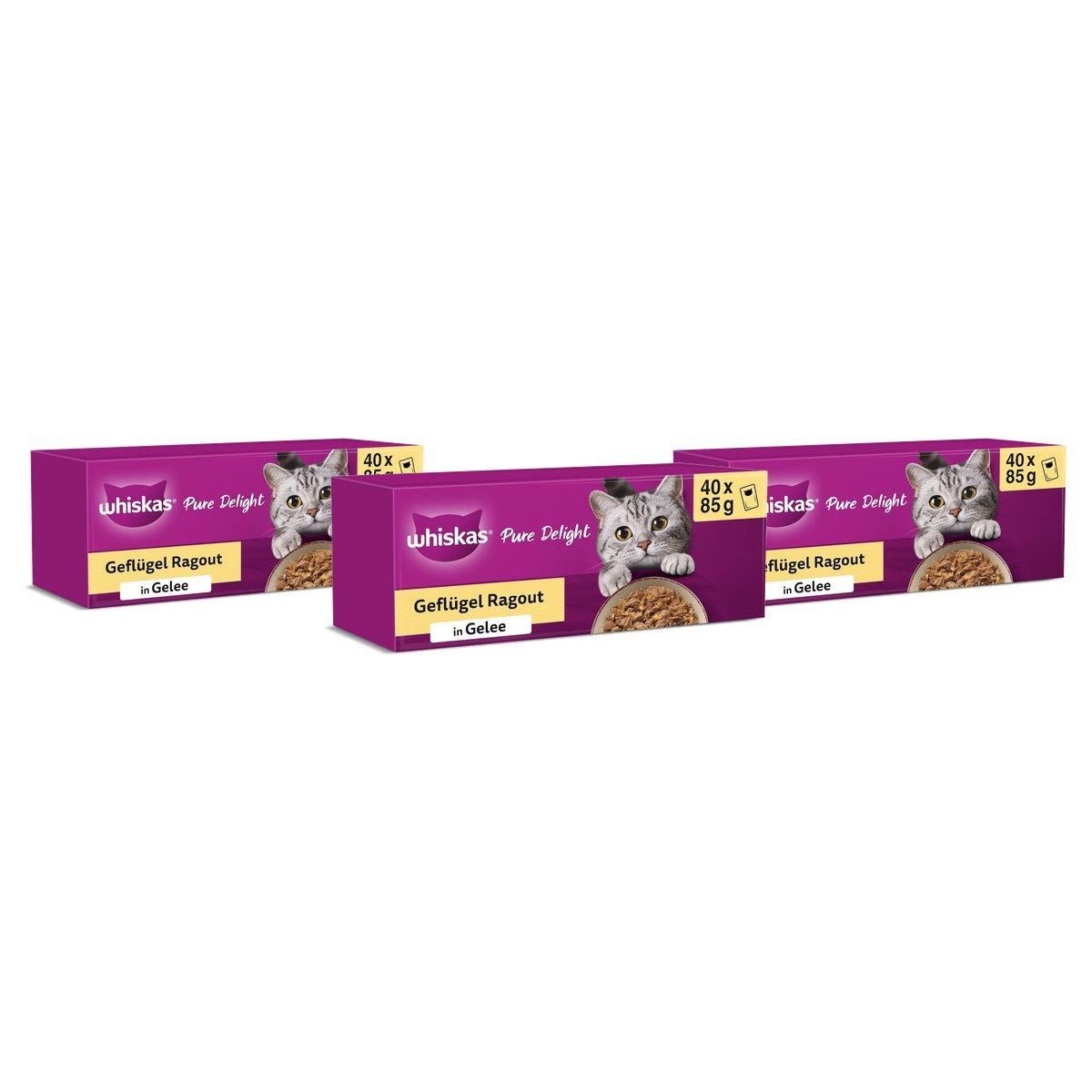Whiskas Ragout natvoer kattenvoer gevogelte 40 x 85 g - 3-pack