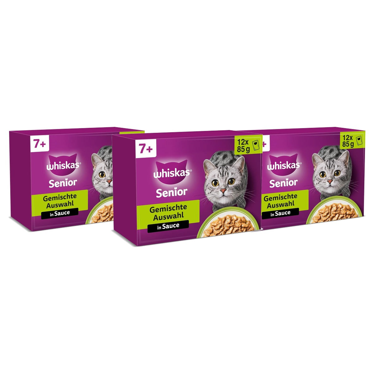 Whiskas Senior 7+ natvoer kattenvoer gemengde keuze 48 x 85 g - 3-pack
