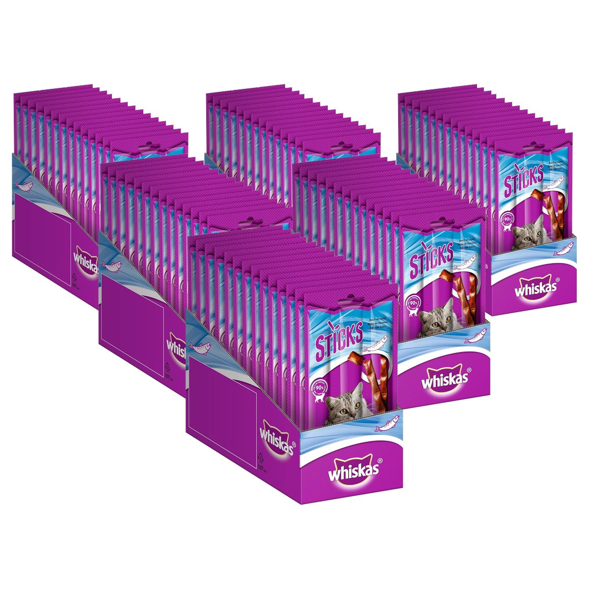 Whiskas Sticks kattensnack zalm 14 x 6 stuks - 6-pack