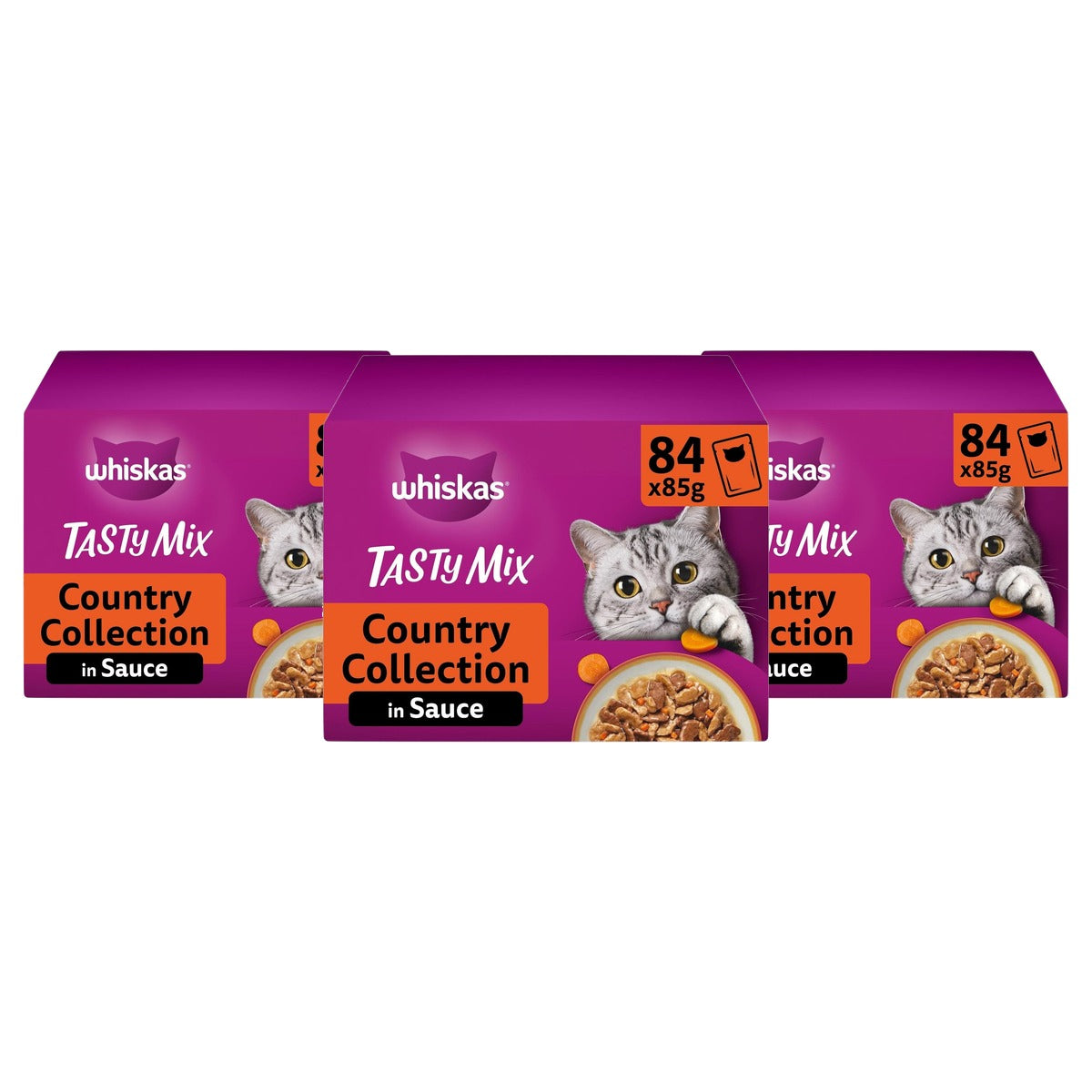 Whiskas Tasty Mix Country Collection natvoer kattenvoer 84 x 85 g - 3-pack