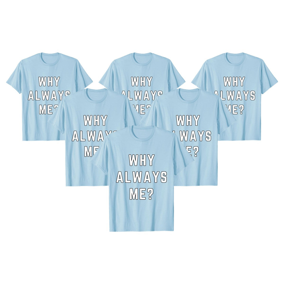 Why Always Me? Epic Football Celebration T-shirt blauw - 6-pack